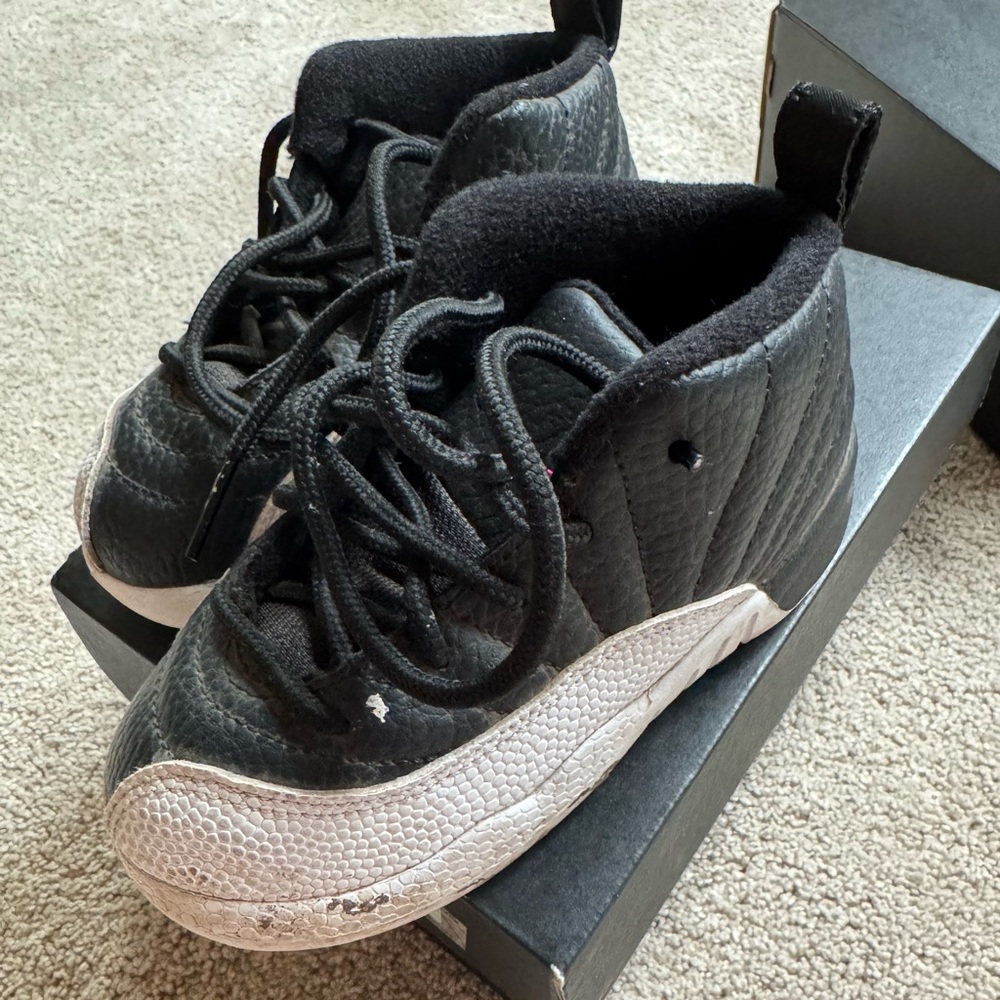 Jordan 12 Retro Black and Red Sneakers